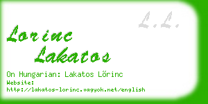 lorinc lakatos business card
